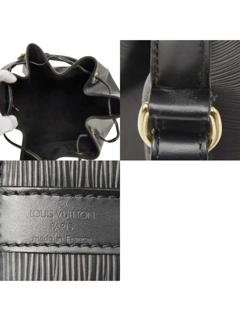 Louis Vuitton Epi Petit Noe Shoulder Bag Noir Black Leather